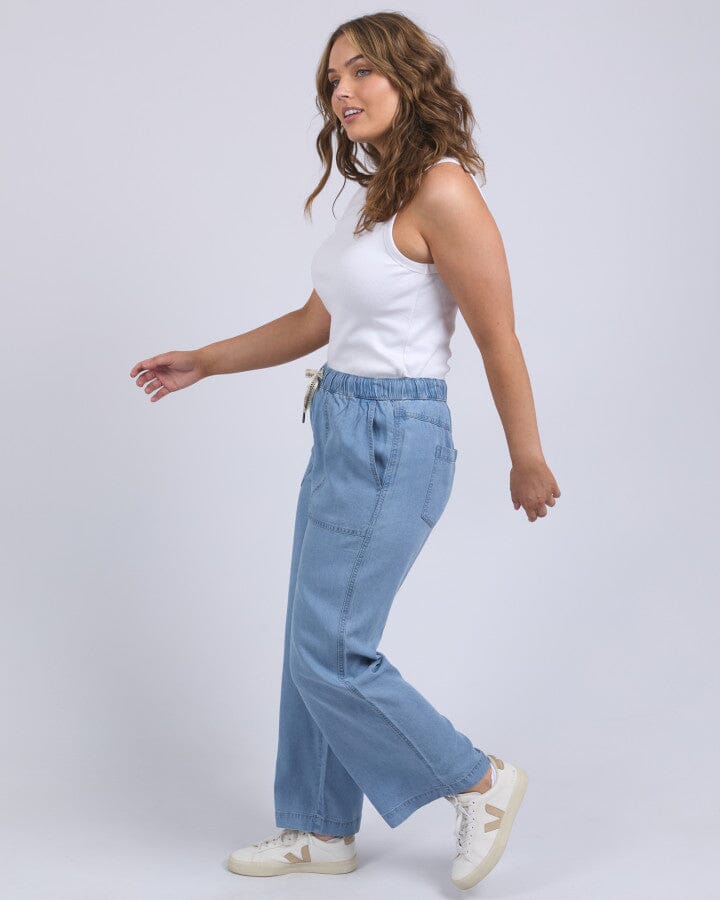 Payton Chambray Pant Mid Blue Wash