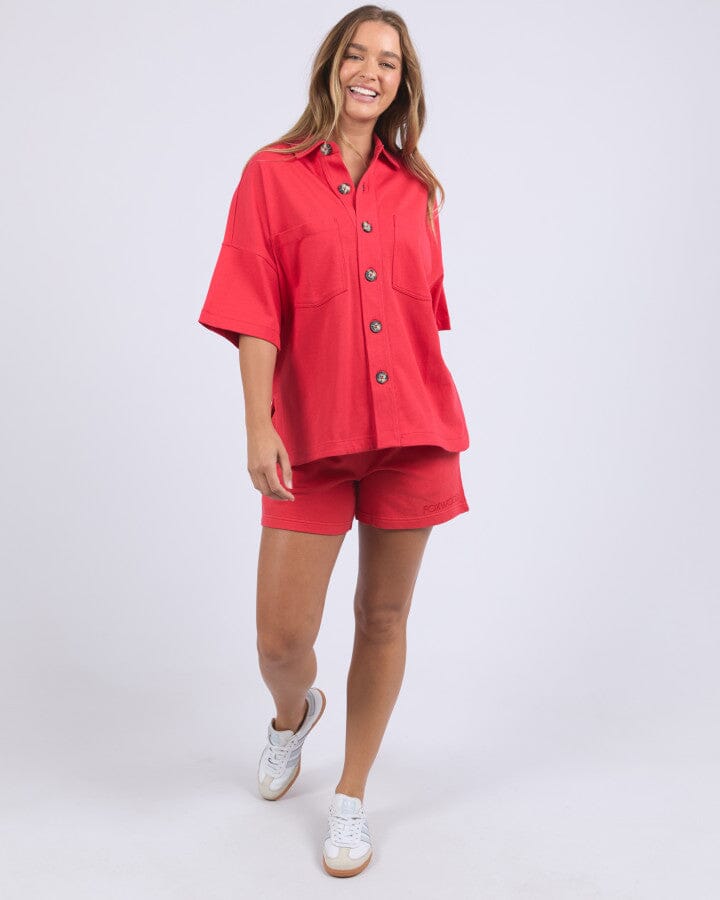 Pop Over Shirt Red