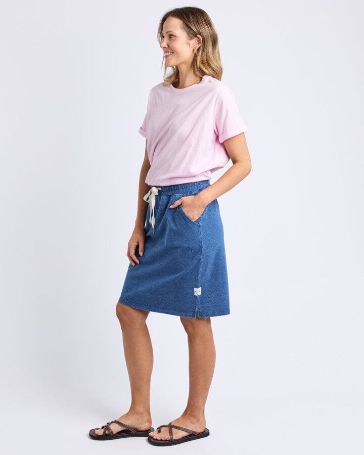 Rickety Skirt Blue Denim Look