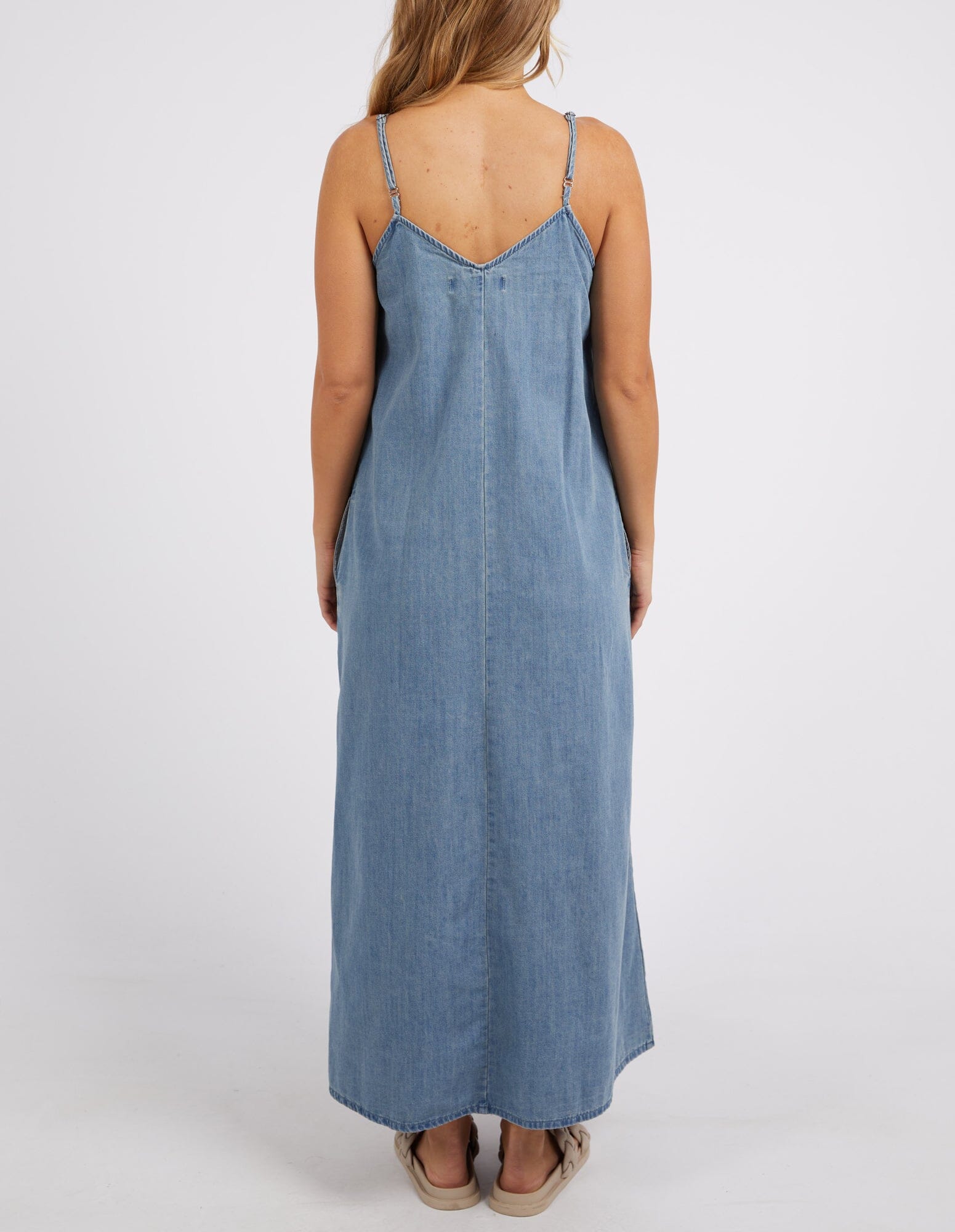 ROMA DENIM DRESS MID BLUE