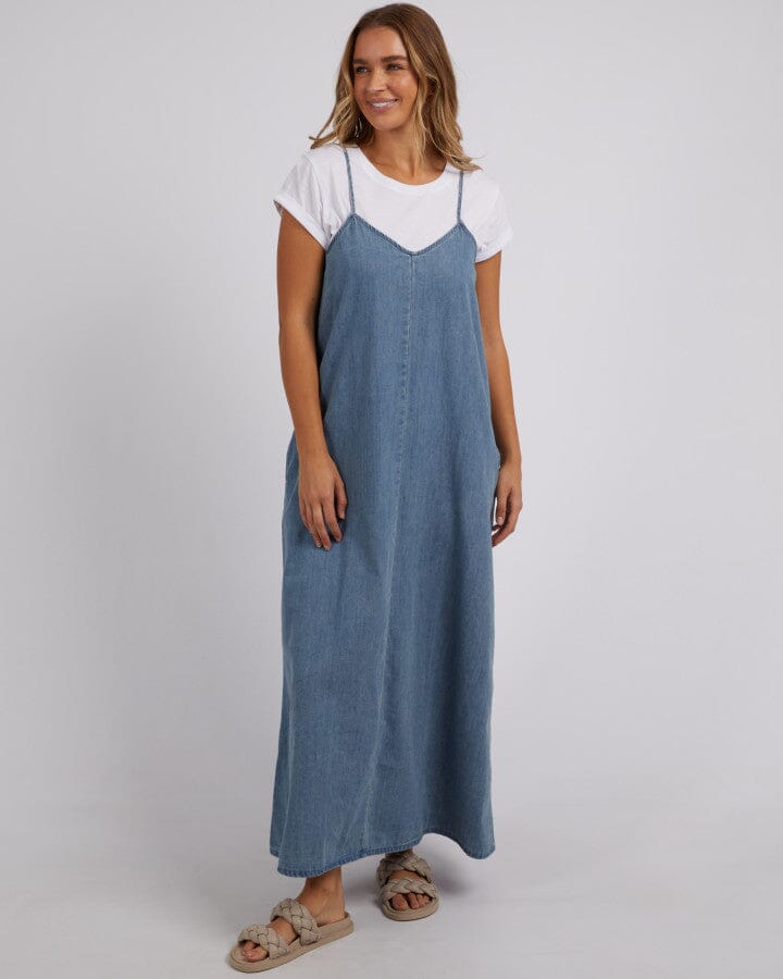 ROMA DENIM DRESS MID BLUE