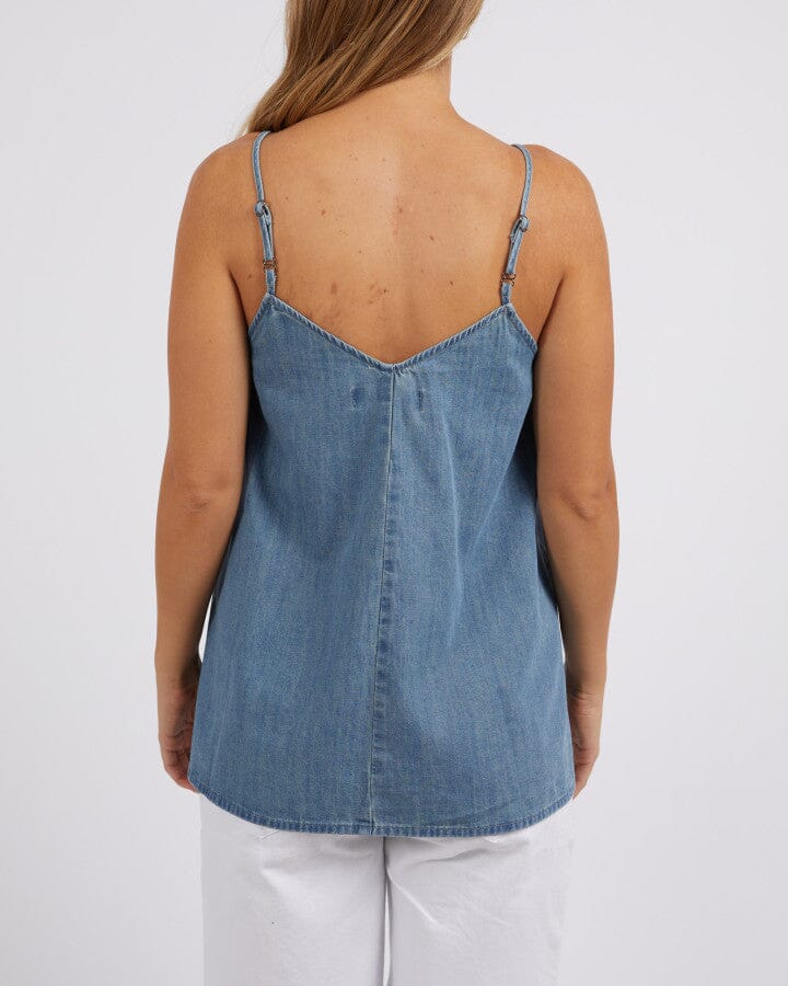 ROMA DENIM TOP MID BLUE