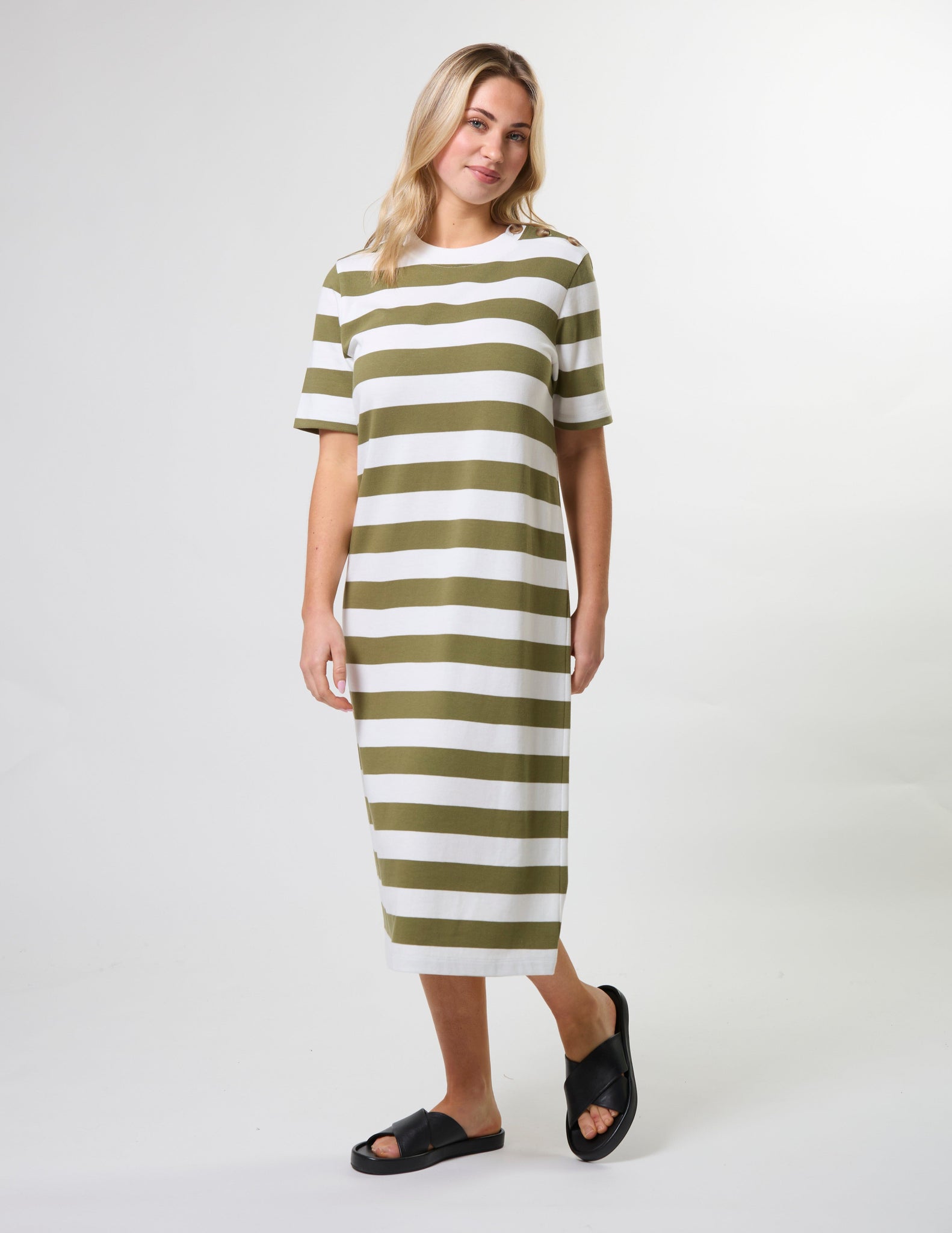 Sandy Dress Khaki Stripe