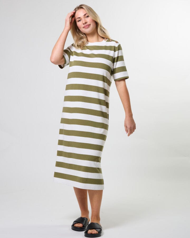 Sandy Dress Khaki Stripe