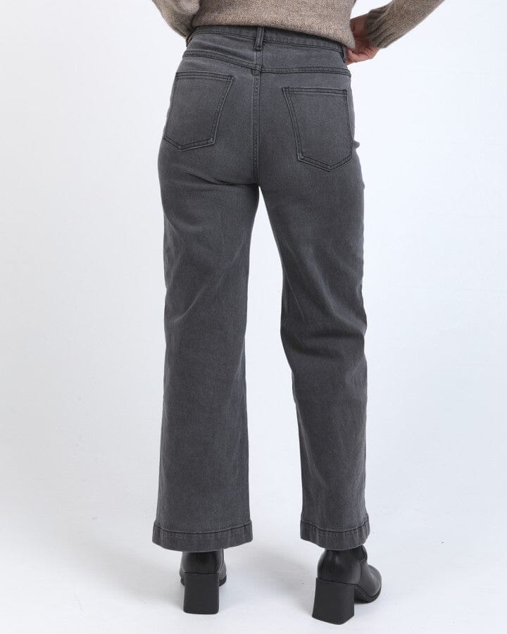 SARAH WIDE LEG JEAN WASHED BLACK