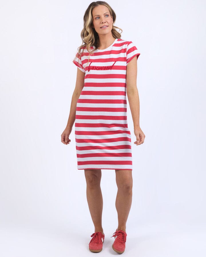 Signature Stripe Tee Dress Crim
