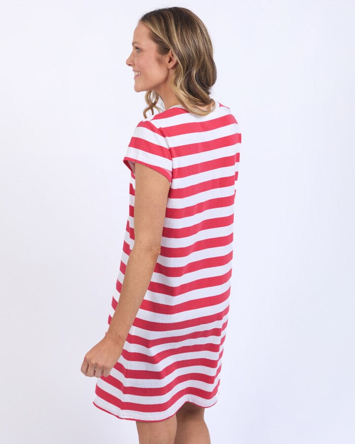 Signature Stripe Tee Dress Crim