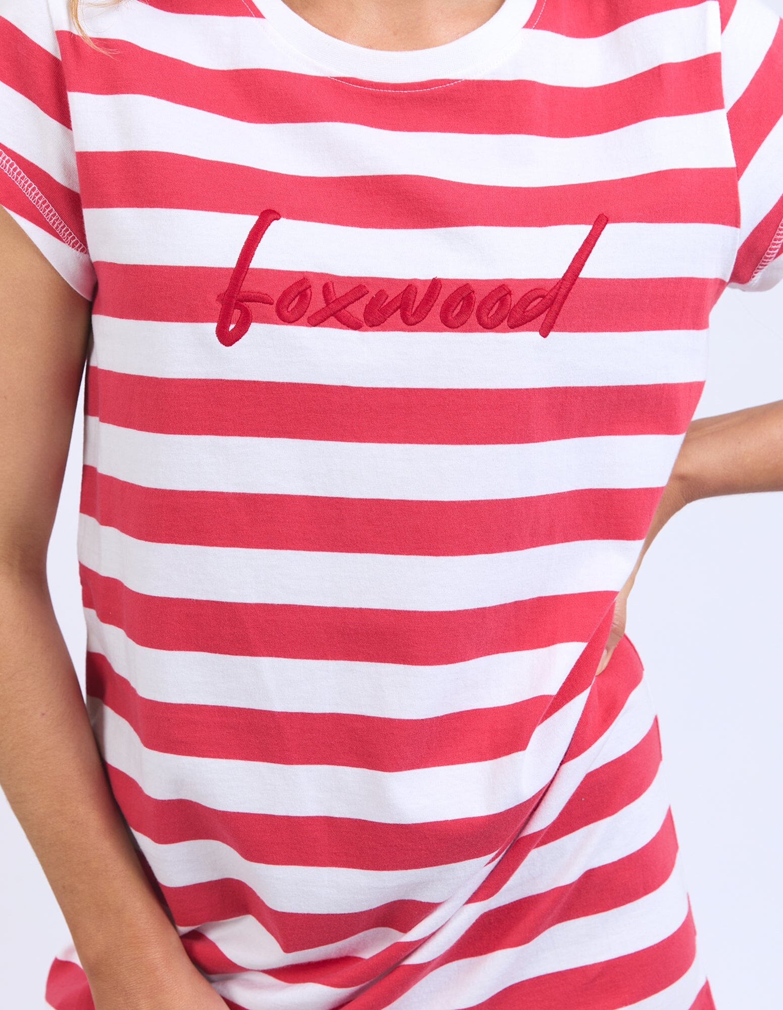 Signature Stripe Tee Dress Crim