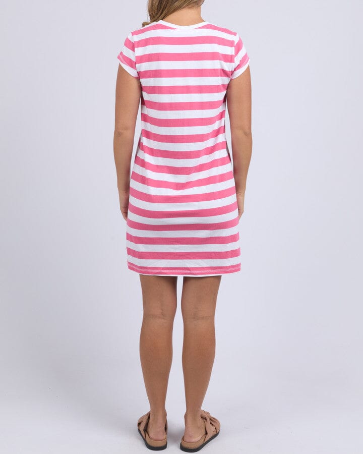Signature Stripe Tee Dress Hot Pink