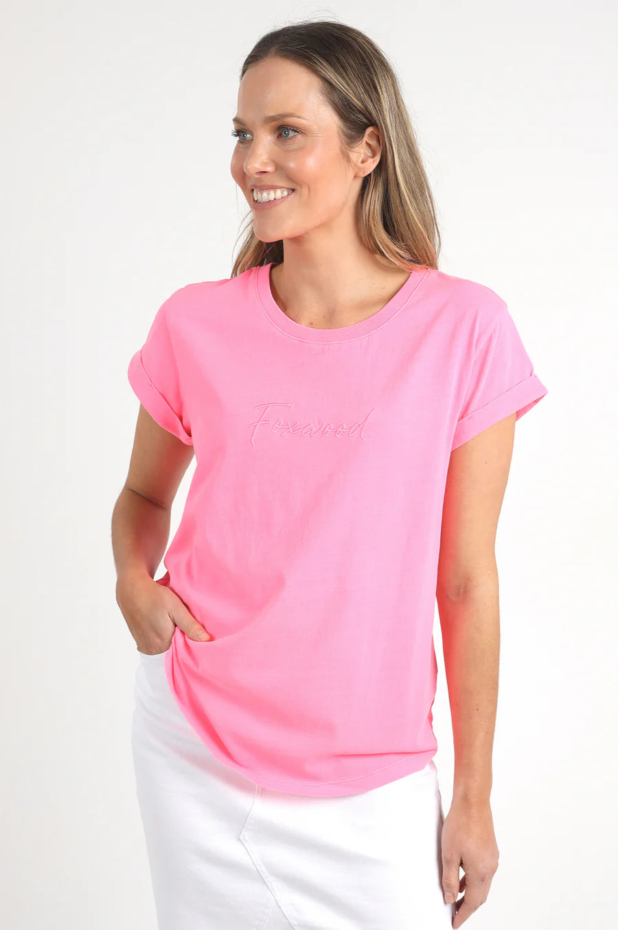 SIGNATURE TEE NEON ROSE