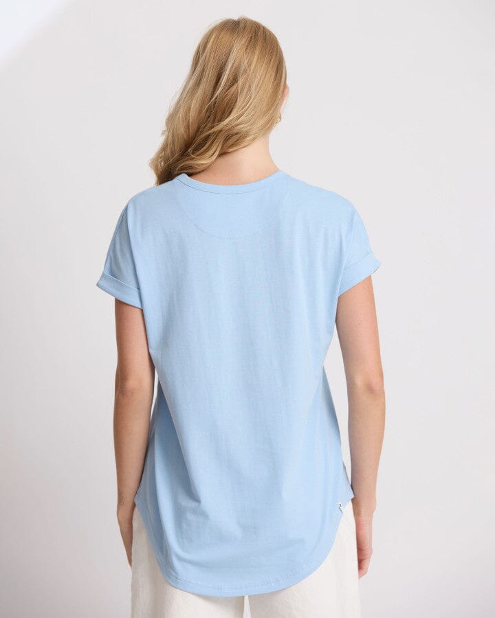 Soho Cuff V Tee Sky