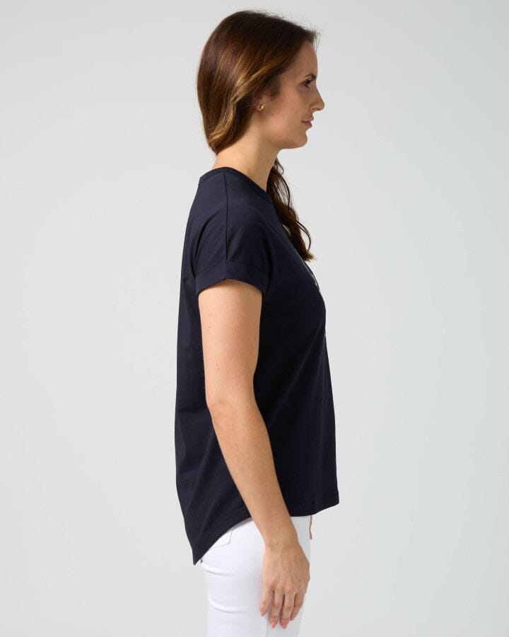 Soho Tee Leopard Cross Deep Navy