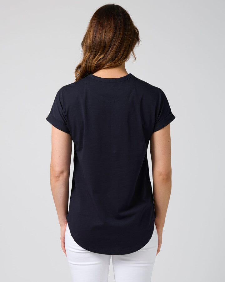 Soho Tee Leopard Cross Deep Navy