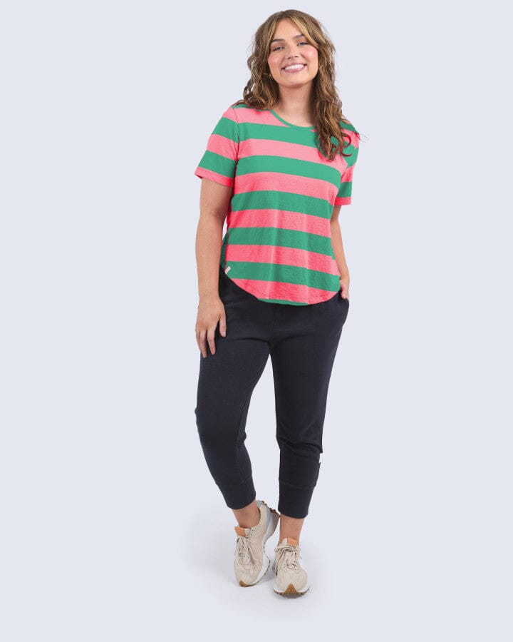 Spritz Stripe S/S Tee Gumdrop/Geranium