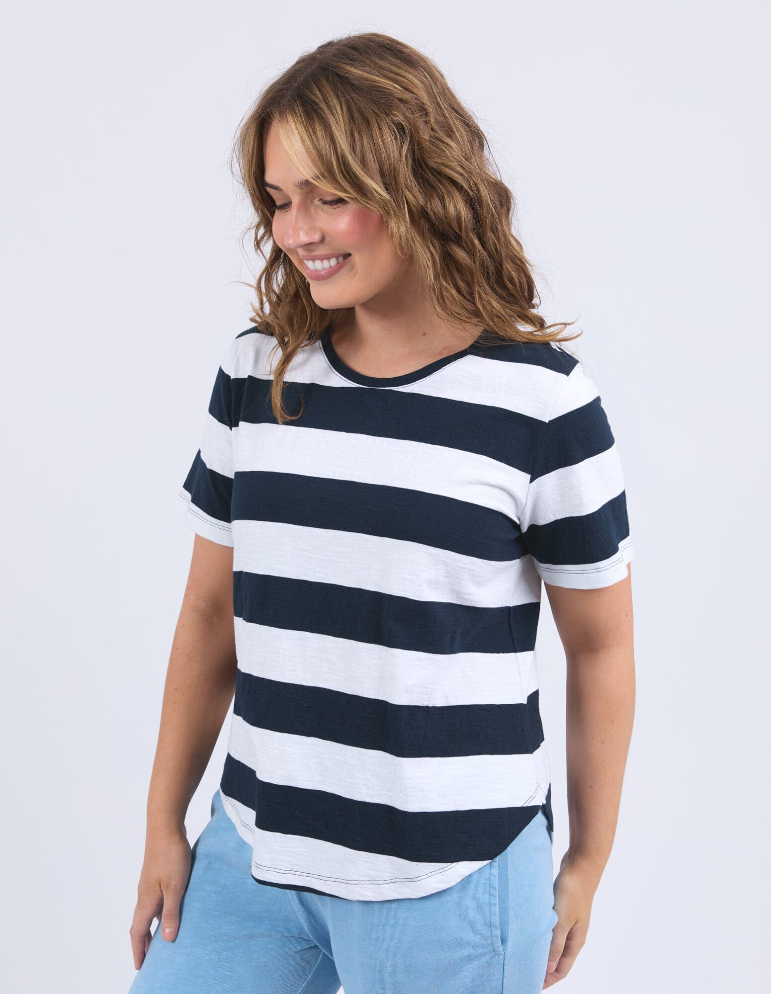 Spritz Stripe S/S Tee Navy/White Stripe