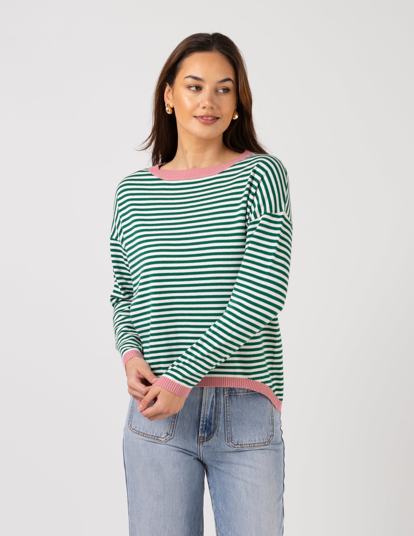 Street Jumper Emerald Stripe