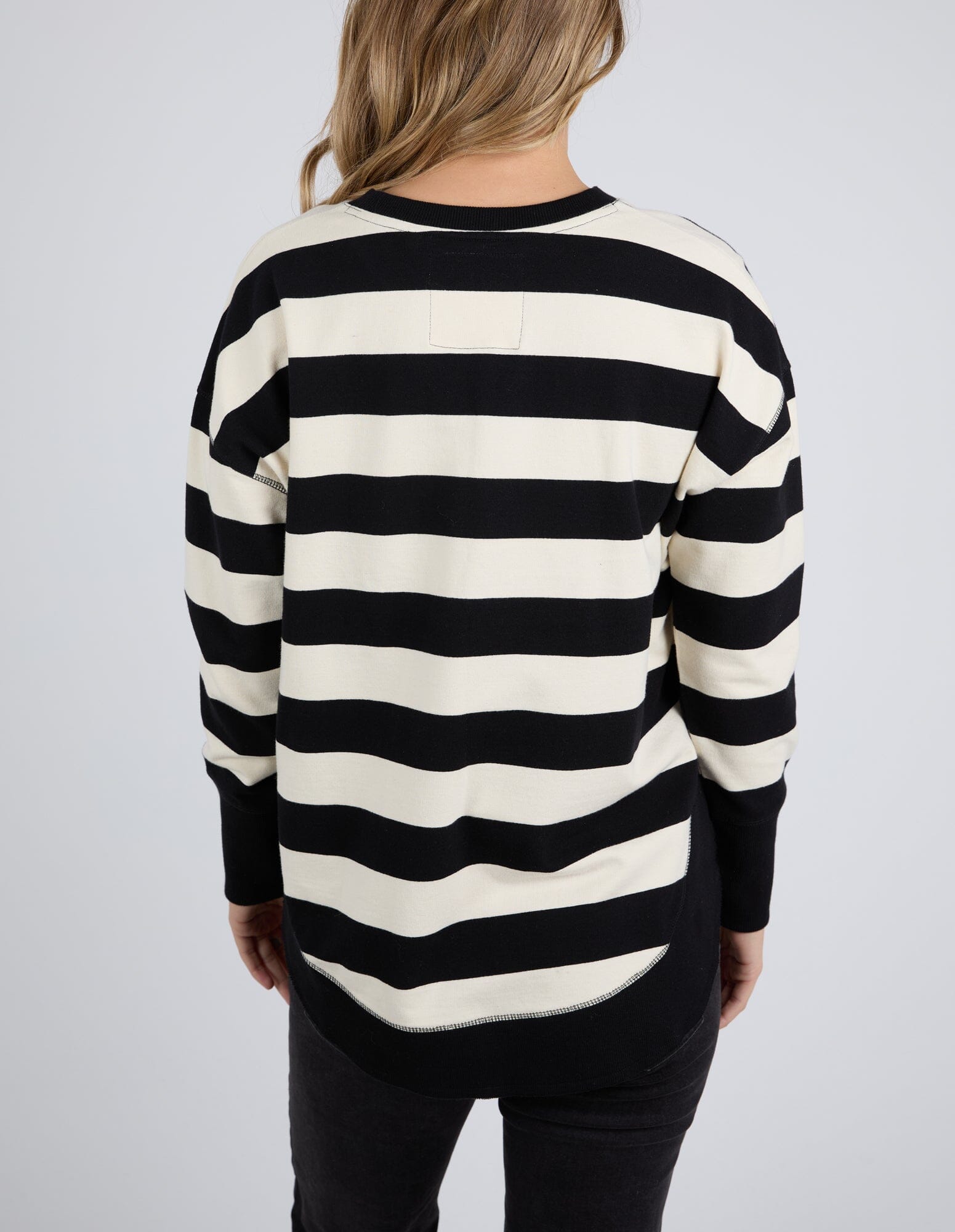 STRIPED DELILAH CREW BLK & VWHT STR