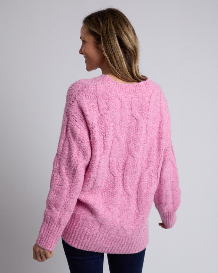 TALLULAH CABLE KNIT PINK GERANIUM