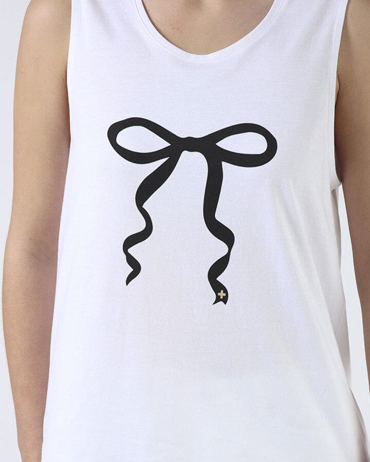 Tank White With Black Bow