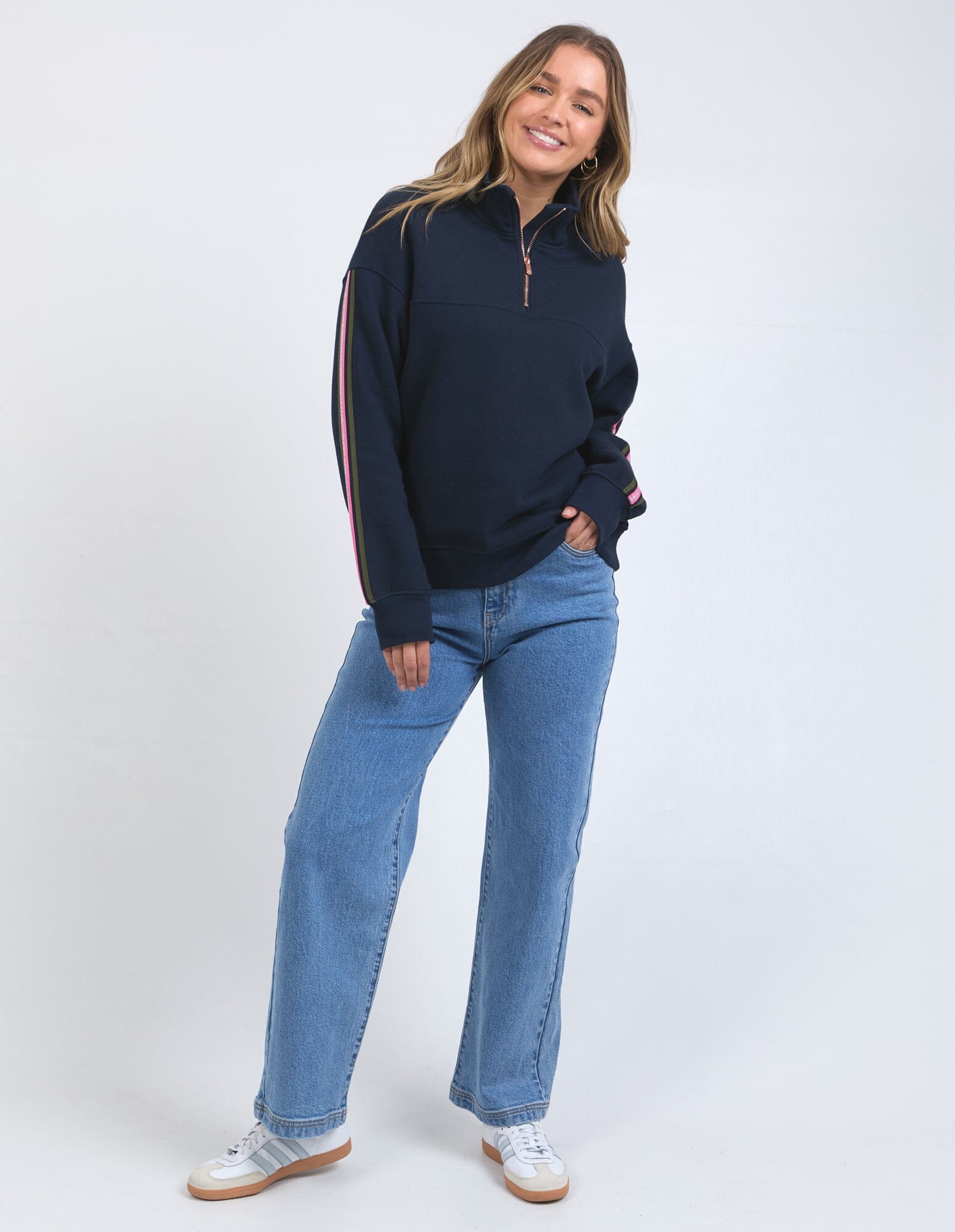 VARSITY ZIP CREW NAVY