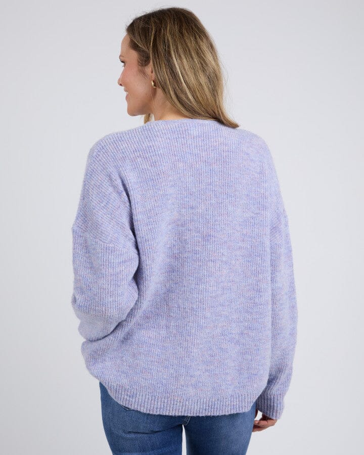 VERITY V NECK KNIT DUSTY LILAC